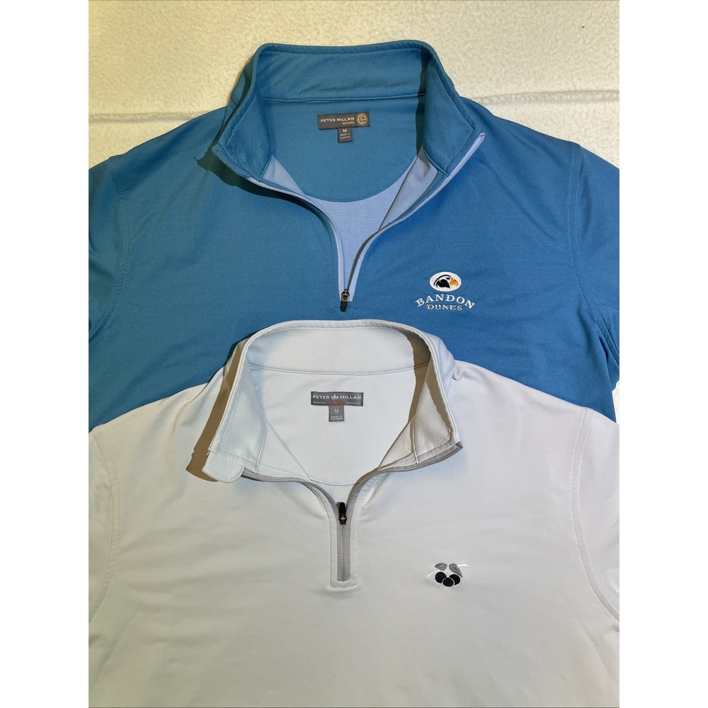 Peter Millar Wicking Element E4 (Lot Of 2) 1/4 Zip Men's Size M Pullover Golf